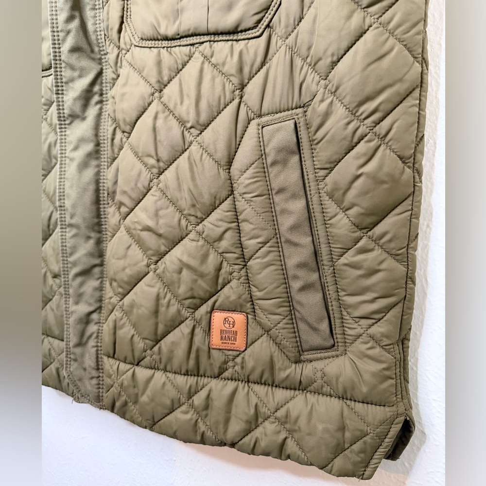 RedHead Ranch Men’s Wilsons Creek Quilted Vest Dark Olive Size Large - Picture 2 of 10